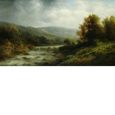 Landscape with Falls and Rapids, Cloudy Day