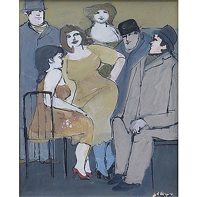 The Gathering and Choices: Two by David Schneuer - Auction record, sale price, and art valuation. Compare with similar artists and explore comparable artworks.