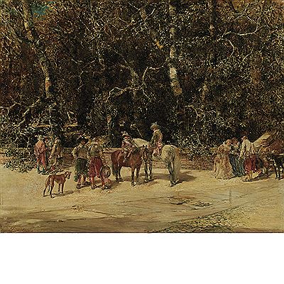 A Gathering of Cavaliers and Elegant Ladies in a Park, 1892 by Francisco Domingo Y Marques - Auction record, sale price, and art valuation. Compare with similar artists and explore comparable artworks.