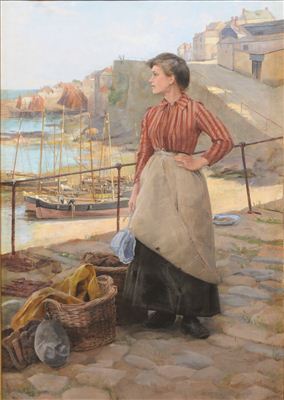 Waiting for the boat to come in by Percy Robert Craft - Auction record, sale price, and art valuation. Compare with similar artists and explore comparable artworks.