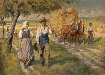 "Auf dem Rückweg von der Heuernte"