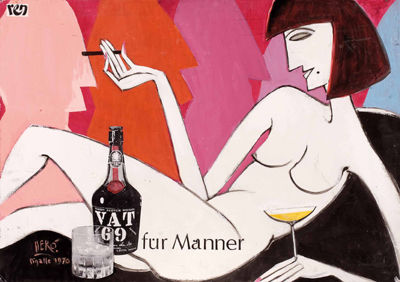 "Nackte Dame mit Whisky für Männer"