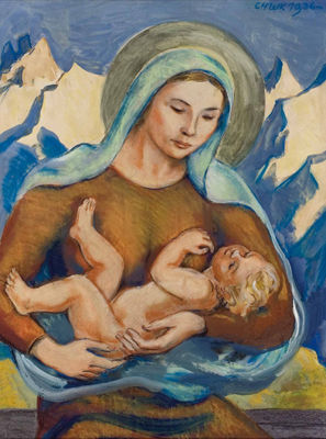 "Muttergottes mit Kind im Gebirge"