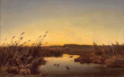"Abendstimmung am Seeufer"