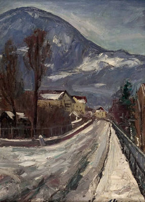 "Gaisbergstraße mit Blick auf Gaisberg"