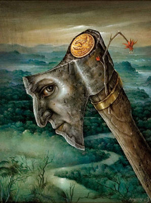 Sample artwork by Walter Andreas Angerer (Born 1940), known for surrealist paintings, sculpture, photography - View similar artists and auction records