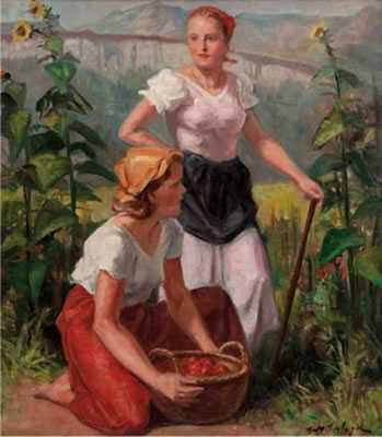 Zwei Frauen im Garten