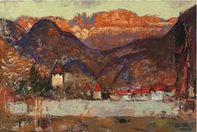 Dorf in den Dolomiten by Raimund Worle - Auction record, sale price, and art valuation. Compare with similar artists and explore comparable artworks.