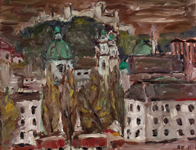 "Salzburg vom Hotel Stein aus gesehen"