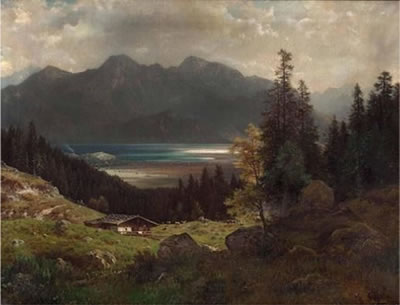 Auf der Alm mit Blick auf den Schliersee by Ludwig Skell - Auction record, sale price, and art valuation. Compare with similar artists and explore comparable artworks.
