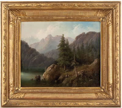 Sommertag mit einem Angler am Gebirgssee