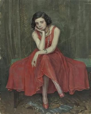 Sitzende Dame in rotem Kleid by Carl Theodor Blaas - Auction record, sale price, and art valuation. Compare with similar artists and explore comparable artworks.