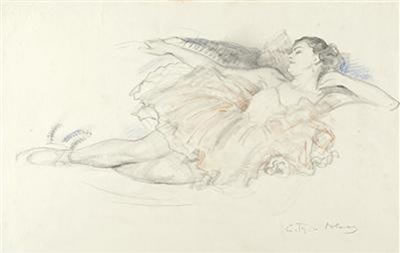 Liegende Balletteuse; Skizze eines bäuerlichen Mädchens by Carl Theodor Blaas - Auction record, sale price, and art valuation. Compare with similar artists and explore comparable artworks.