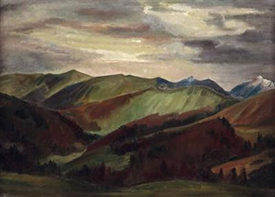 Gebirgige Landschaft by Florian Bosch - Auction record, sale price, and art valuation. Compare with similar artists and explore comparable artworks.