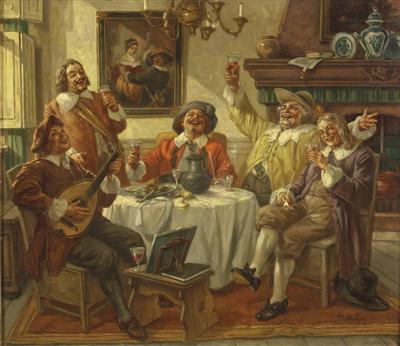 "Wein, Weib und Gesang" by Hermann Prediger - Auction record, sale price, and art valuation. Compare with similar artists and explore comparable artworks.