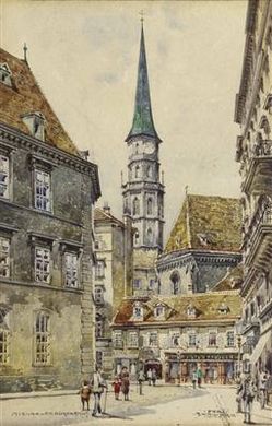 Michaelerkirche, Wien, mit Personenstaffage by Feri Schwarz - Auction record, sale price, and art valuation. Compare with similar artists and explore comparable artworks.
