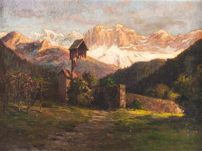 Landschaft bei Tiers, im Hintergrund der Rosengarten, Südtirol by Josef Theodor (The Lusenberger) Moroder - Auction record, sale price, and art valuation. Compare with similar artists and explore comparable artworks.