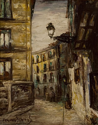 Sample artwork by Fermin Santos (1909 - 1997), known for painting - View similar artists and auction records