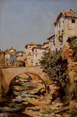 "Vista del Paseo del Darro desde Plaza Nueva, Granada"