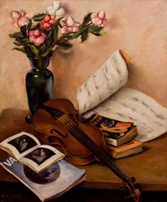Sample artwork by Ramon Ribas Rius (1903 - 1983), known for flora still life and figure painting - View similar artists and auction records