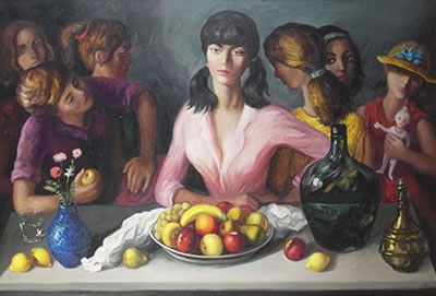 Muchachas con frutas