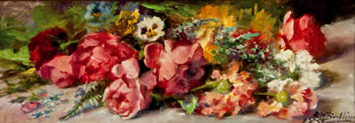 "Bodegón de flores".