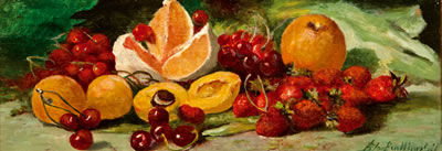 "Bodegón de frutas".