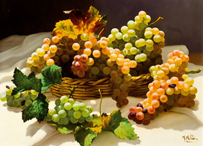 Bodegón de uvas