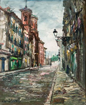 Calle de La Paloma by Fermin Santos - Auction record, sale price, and art valuation. Compare with similar artists and explore comparable artworks.