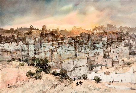 Pueblo andaluz by Julio Visconti Merino - Auction record, sale price, and art valuation. Compare with similar artists and explore comparable artworks.