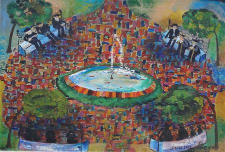 Los jubilados by Juana Pueyo - Auction record, sale price, and art valuation. Compare with similar artists and explore comparable artworks.