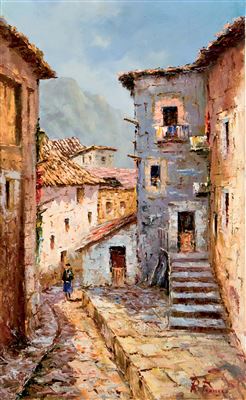 Calle de pueblo by Jose Miguel Roman Frances - Auction record, sale price, and art valuation. Compare with similar artists and explore comparable artworks.