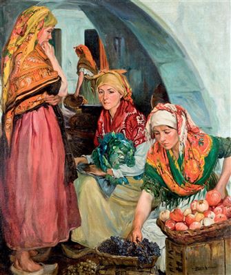 "Vendedoras de frutas" by Alvaro Alcala Galiano - Auction record, sale price, and art valuation. Compare with similar artists and explore comparable artworks.