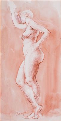 Desnudo femenino de perfil