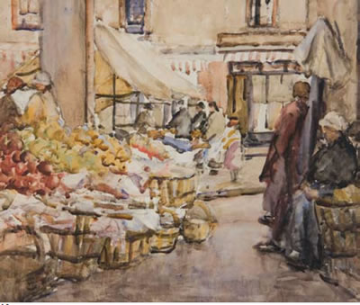 Market Day, St Remy Provence by Maude Burge - Auction record, sale price, and art valuation. Compare with similar artists and explore comparable artworks.