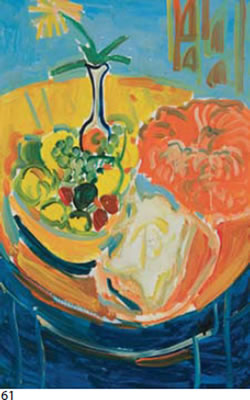 Fruit Vase & Pumpkin Still Life