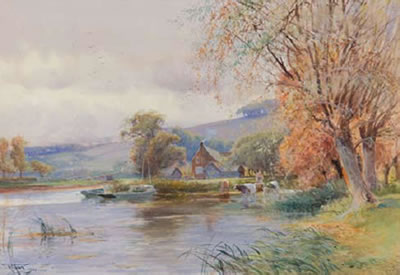 River Landscape with Cattle and Farm Buildings by Henry Charles Fox - Auction record, sale price, and art valuation. Compare with similar artists and explore comparable artworks.