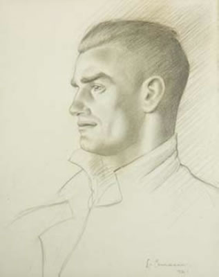 Portrait of Leo Bensemann: Self-portrait