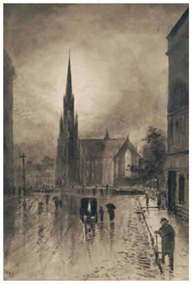 Sketch for 'A Soft Night' Moray Place by William Matthew Hodgkins - Auction record, sale price, and art valuation. Compare with similar artists and explore comparable artworks.