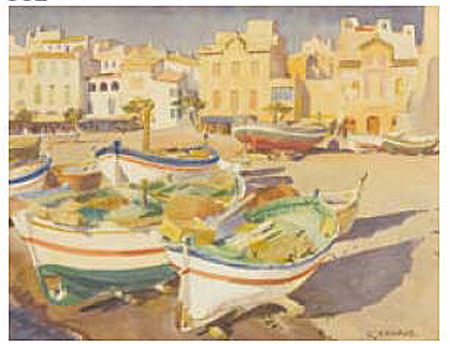 Boats at low tide, Spain