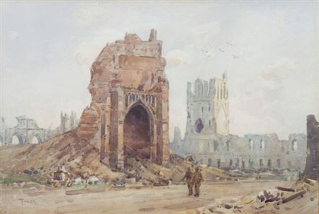 Ruins of Cloth Hall & Cathedral, Ypres, 1918