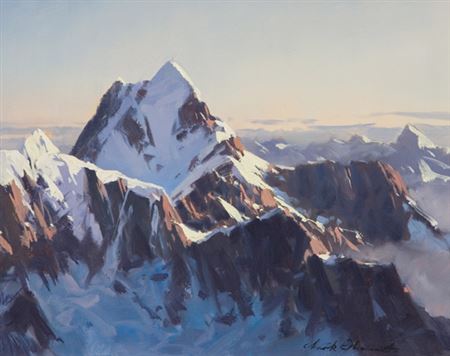 Mount Cook, Evening by Mark Thomas - Auction record, sale price, and art valuation. Compare with similar artists and explore comparable artworks.
