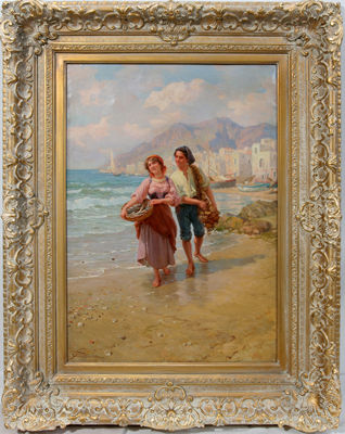 COUPLE WALKING ON THE SEASHORE