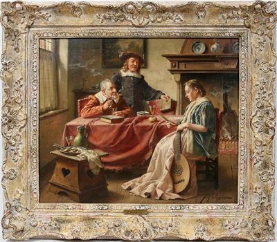 Sample artwork by Fritz Wagner-Hohenberg (1902 - 1976), known for genre painting - View similar artists and auction records