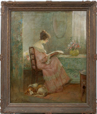 Sample artwork by Joseph Gies (1860 - 1935), known for genre, landscape and portrait painting, teaching - View similar artists and auction records