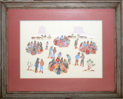 IMAGE, CARD GAME TOURNAMENT by Andy Van (Andrew) Tsinajinnie - Auction record, sale price, and art valuation. Compare with similar artists and explore comparable artworks.