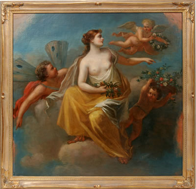 MYTHOLOGICAL SUBJECT: WOMAN WITH CHERUBS