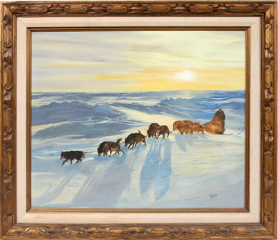 DOG SLED IN THE SNOW