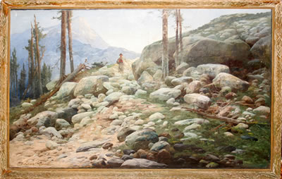 Rocky Mountain Landscape with Male by Thaddaus Sulima Popiel - Auction record, sale price, and art valuation. Compare with similar artists and explore comparable artworks.