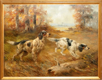 Hunt Scene with Retrievers